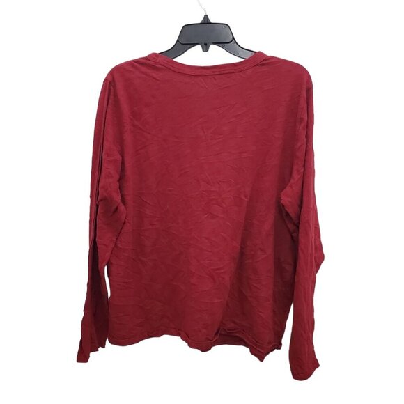 Old Navy Everywear Women's Burgundy Soft 100% Cotton Basic‎ Crew Neck LS Tee XL - Picture 4 of 4